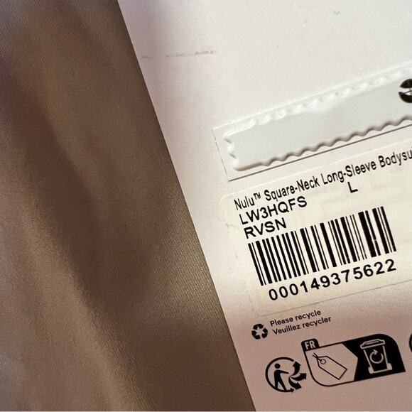 Lululemon riverstone RVST Large Ultra-Soft Nulu Square-Neck Long-Sleeve Bodysuit - Picture 5 of 6